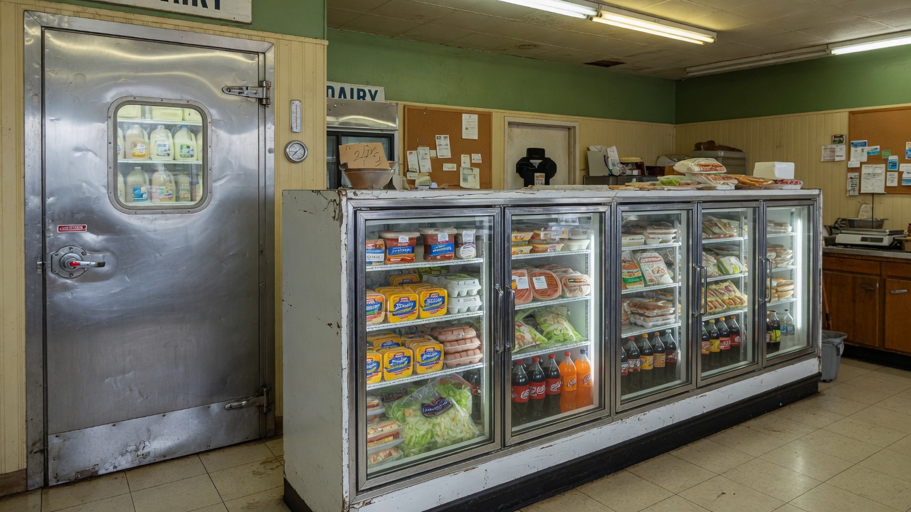 Walk-in cooler and commercial refrigeration cases