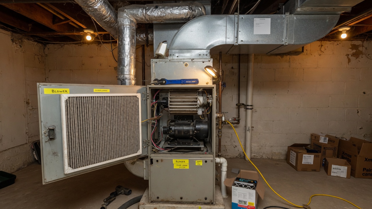 Residential furnace and ductwork